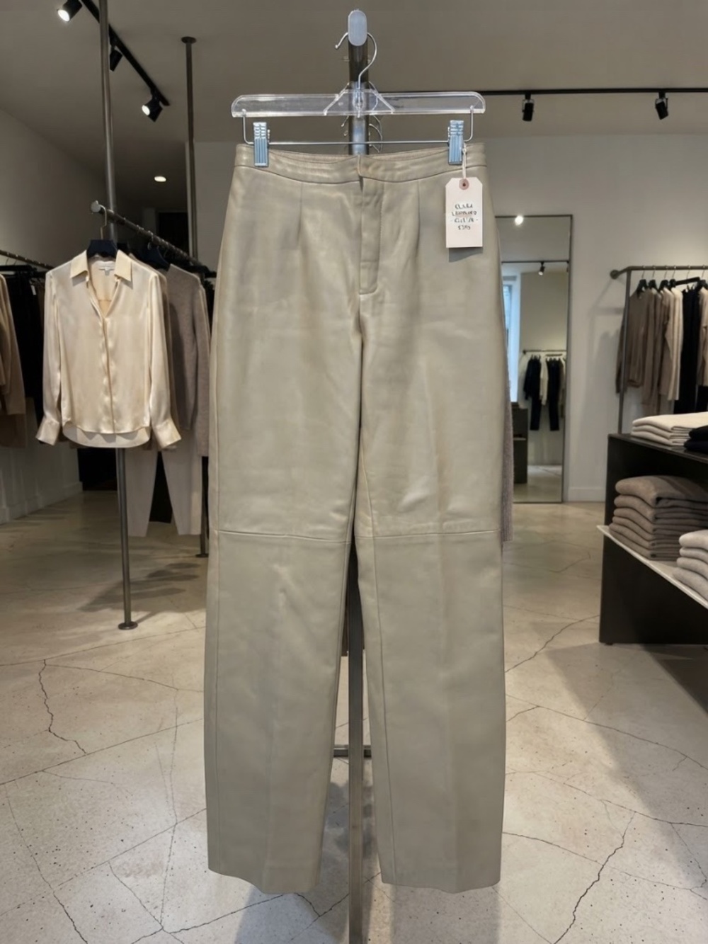 Vintage Perfect Leather Goods LTD Grey Leather Pants Size 5/6 - Picture 2 of 6